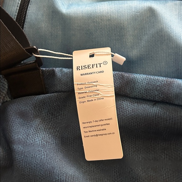 Gradient Blue Backpack with Drawstring Closure - Picture 3 of 3